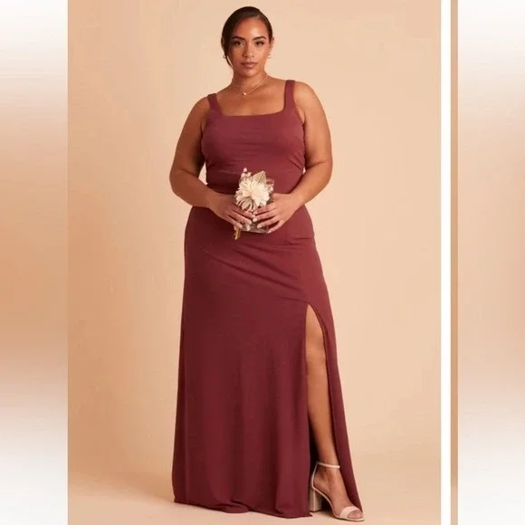 Birdy Grey Dress Women's Large "Alex" Dress in Crepe Rosewood Bridesmaid Formal - Picture 1 of 13
